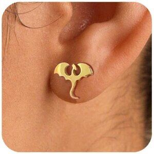 Elegant Dragon Stud Earrings | Mythical Design | Fierce & Sophisticated